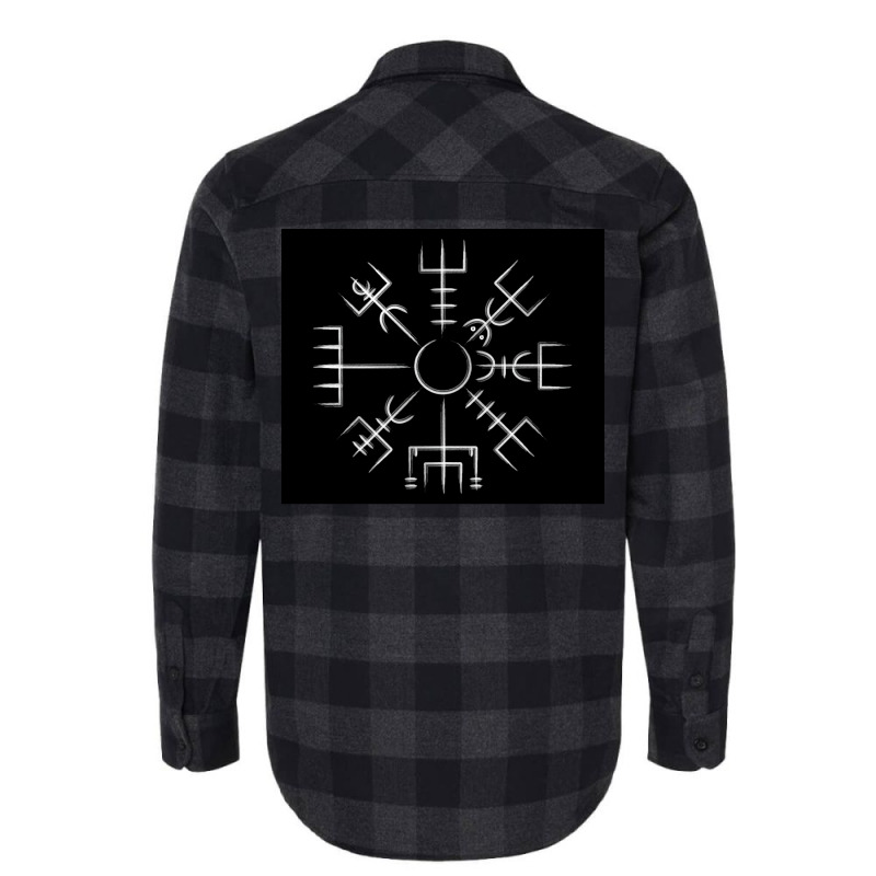 Vegvisir Viking Compass Art Icelandic Staves  Hippie Travel Flannel Shirt | Artistshot