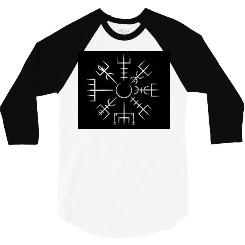 Vegvisir Viking Compass Art Icelandic Staves  Hippie Travel 3/4 Sleeve Shirt | Artistshot