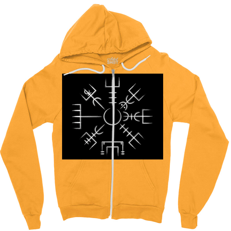 Vegvisir Viking Compass Art Icelandic Staves  Hippie Travel Zipper Hoodie | Artistshot