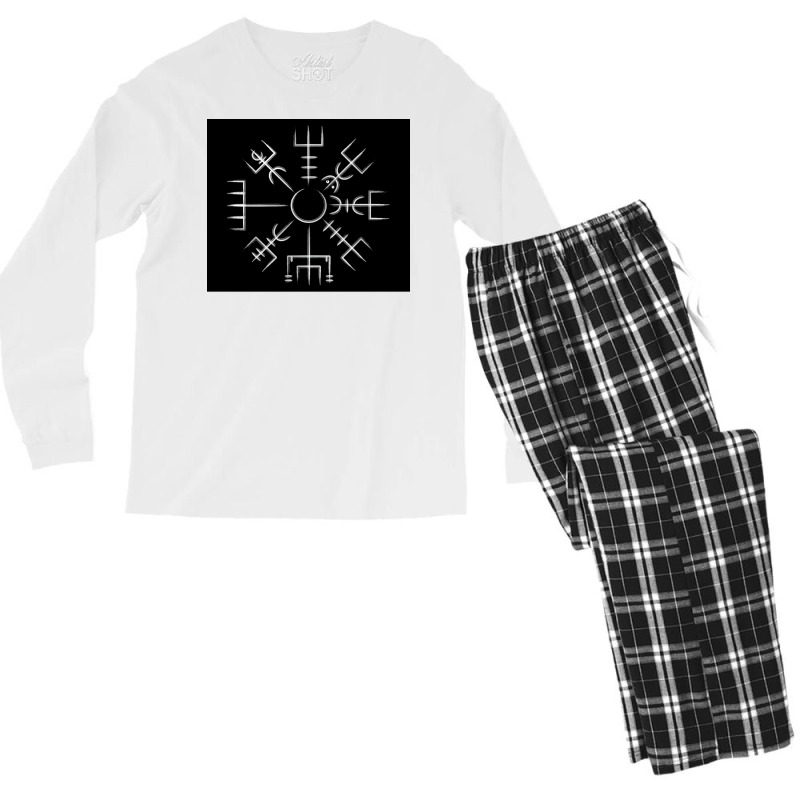 Vegvisir Viking Compass Art Icelandic Staves  Hippie Travel Men's Long Sleeve Pajama Set | Artistshot