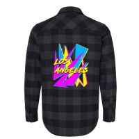 Los Angeles Retrowave Sharp Angles Cmyk Neon 80s Edition 1 Flannel Shirt | Artistshot