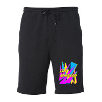 Los Angeles Retrowave Sharp Angles Cmyk Neon 80s Edition 1 Fleece Short | Artistshot