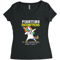 Unicorn Fighting Endometriosis Awareness Women's Triblend Scoop T-shirt | Artistshot