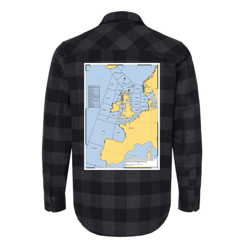 Uk Shipping Forecast Map  Blue Cute Trending Flannel Shirt | Artistshot