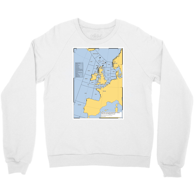 Uk Shipping Forecast Map  Blue Cute Trending Crewneck Sweatshirt | Artistshot