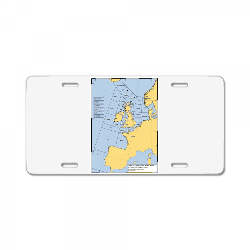 Uk Shipping Forecast Map  Blue Cute Trending License Plate | Artistshot