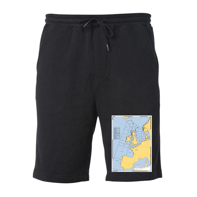 Uk Shipping Forecast Map  Blue Cute Trending Fleece Short | Artistshot