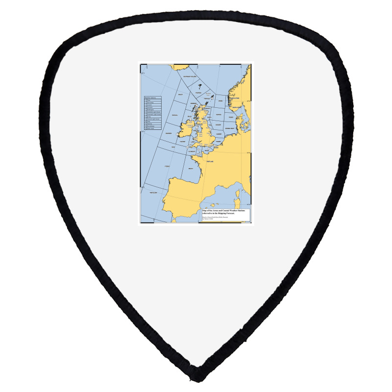 Uk Shipping Forecast Map  Blue Cute Trending Shield S Patch | Artistshot