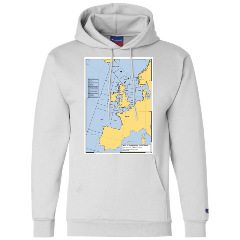 Uk Shipping Forecast Map  Blue Cute Trending Champion Hoodie | Artistshot