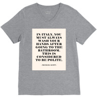 In Italy The Office Quote Poster V-neck Tee | Artistshot