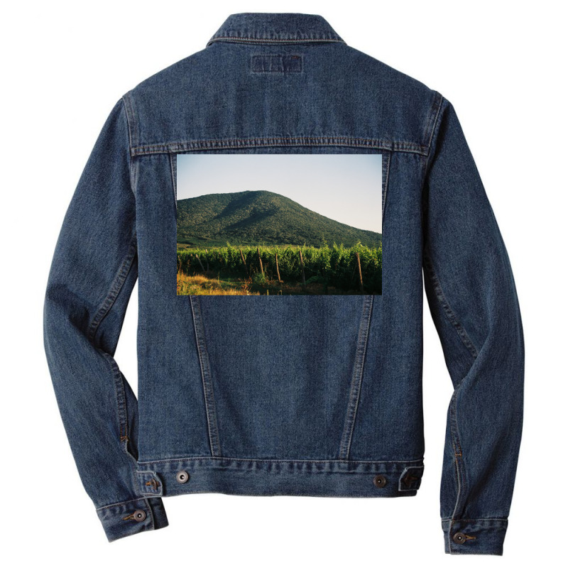 Hill With The Vineyard  Classic  Summer Green Men Denim Jacket | Artistshot