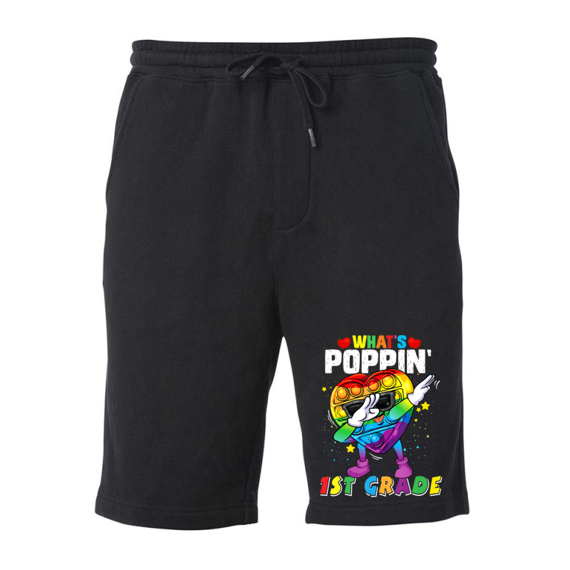 Limited Edition Fidget Toy What's Poppin 1st Grade 100th Day Of School Fleece Short | Artistshot