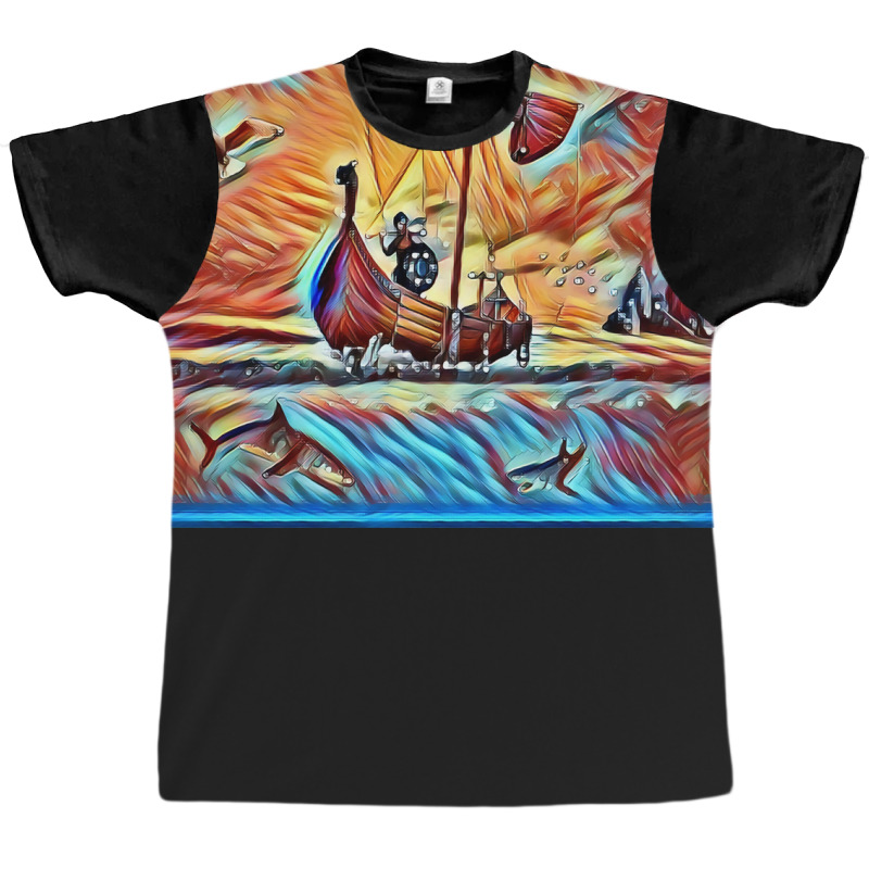 Viking Warrior In A Boat  Vintage Hipster Graphic T-shirt | Artistshot