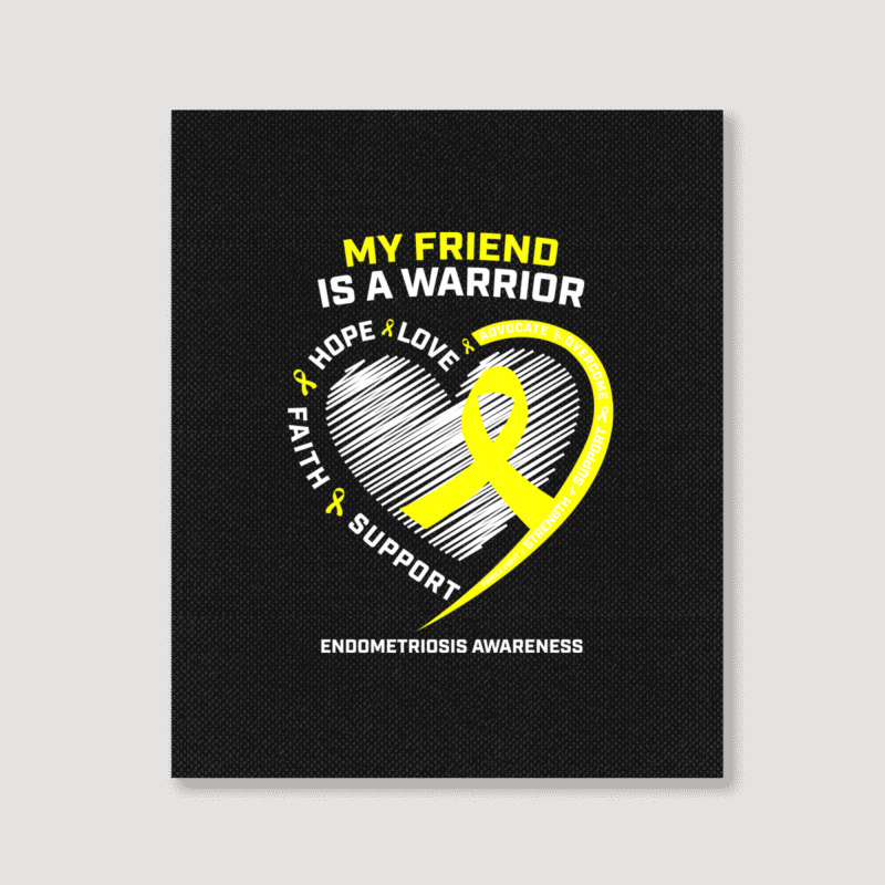 Women Men Yellow Endo Warrior Friend Endometriosis Awareness Portrait Canvas Print | Artistshot