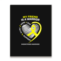 Women Men Yellow Endo Warrior Friend Endometriosis Awareness Metal Print Vertical | Artistshot