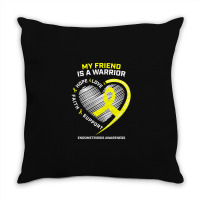 Women Men Yellow Endo Warrior Friend Endometriosis Awareness Throw Pillow | Artistshot