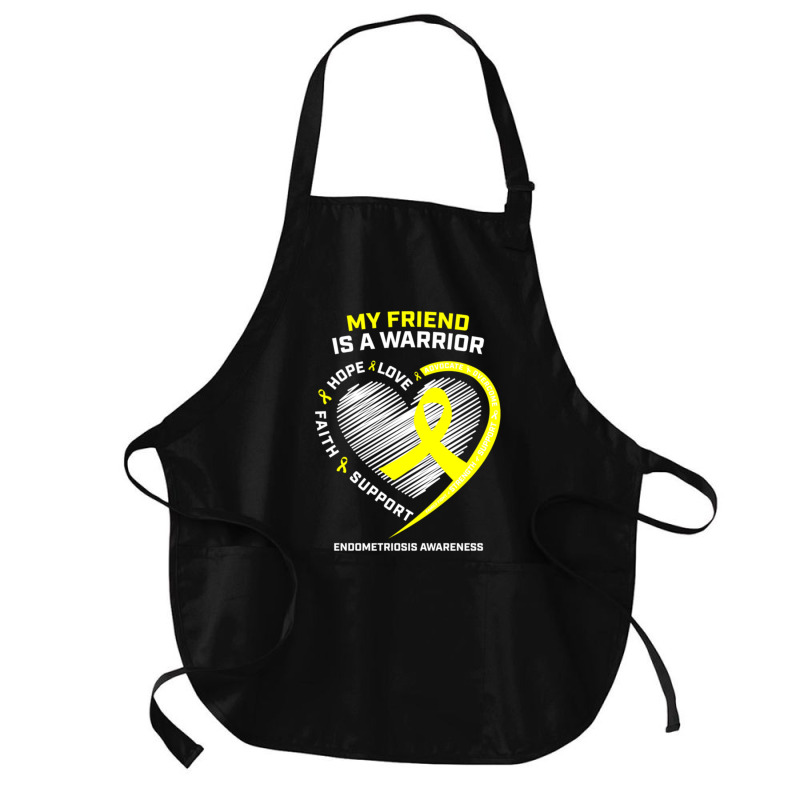 Women Men Yellow Endo Warrior Friend Endometriosis Awareness Medium-length Apron | Artistshot