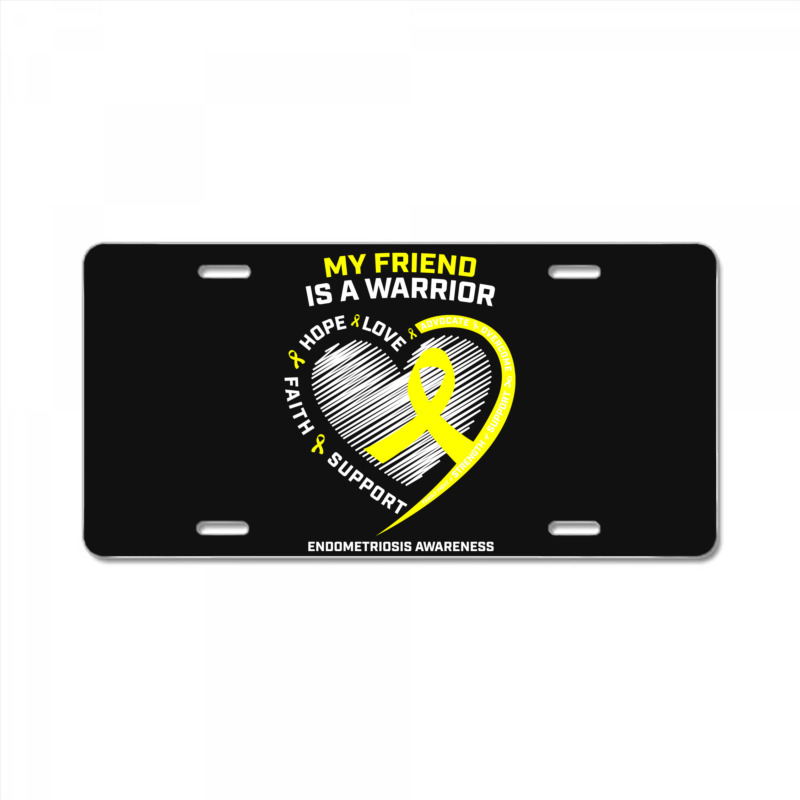 Women Men Yellow Endo Warrior Friend Endometriosis Awareness License Plate | Artistshot