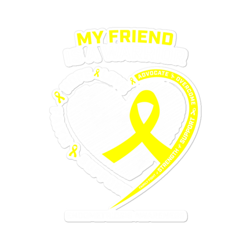 Women Men Yellow Endo Warrior Friend Endometriosis Awareness Sticker | Artistshot