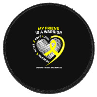 Women Men Yellow Endo Warrior Friend Endometriosis Awareness Round Patch | Artistshot