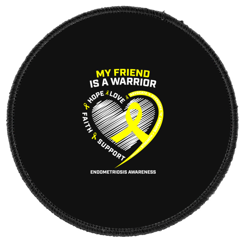 Women Men Yellow Endo Warrior Friend Endometriosis Awareness Round Patch | Artistshot