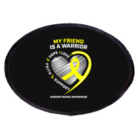 Women Men Yellow Endo Warrior Friend Endometriosis Awareness Oval Patch | Artistshot