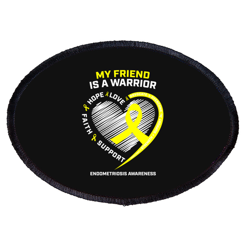 Women Men Yellow Endo Warrior Friend Endometriosis Awareness Oval Patch | Artistshot