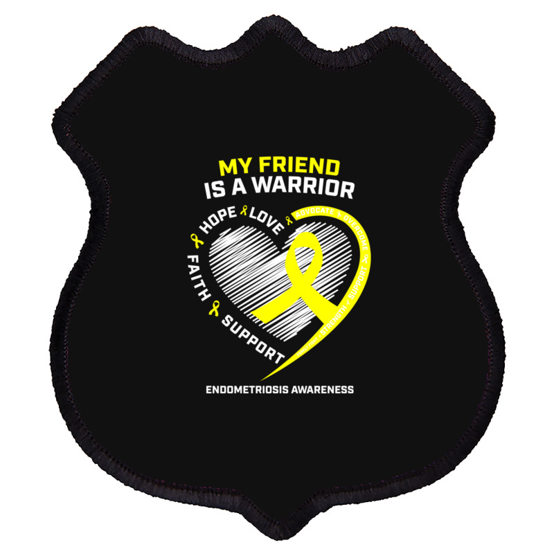 Women Men Yellow Endo Warrior Friend Endometriosis Awareness Shield Patch | Artistshot