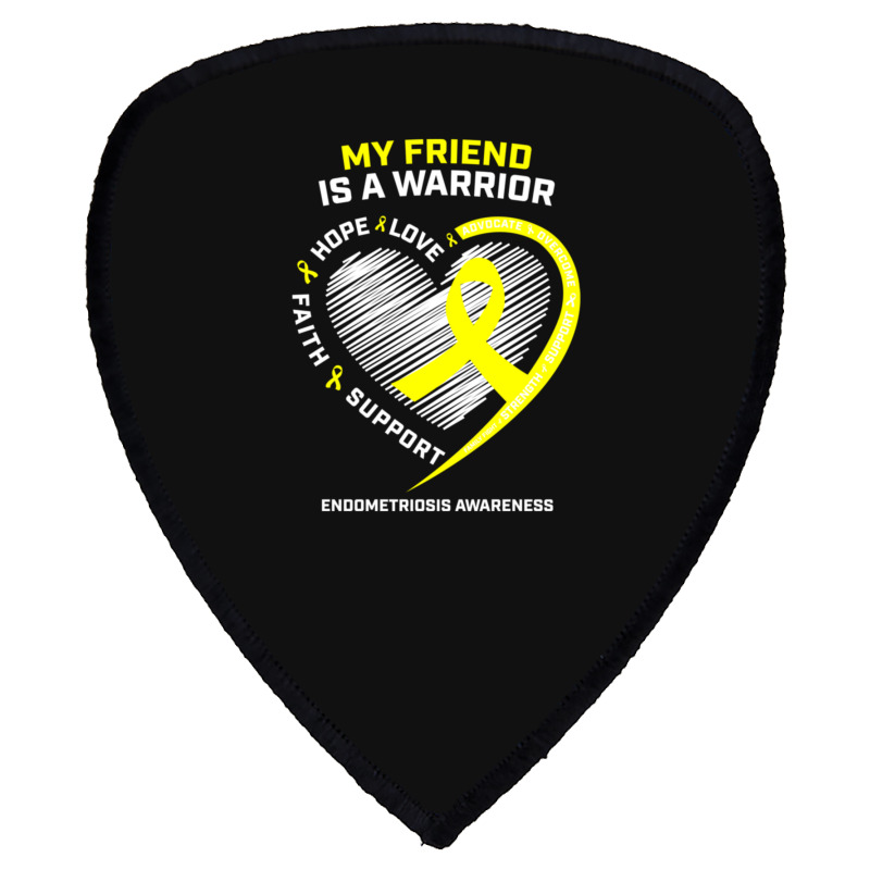 Women Men Yellow Endo Warrior Friend Endometriosis Awareness Shield S Patch | Artistshot