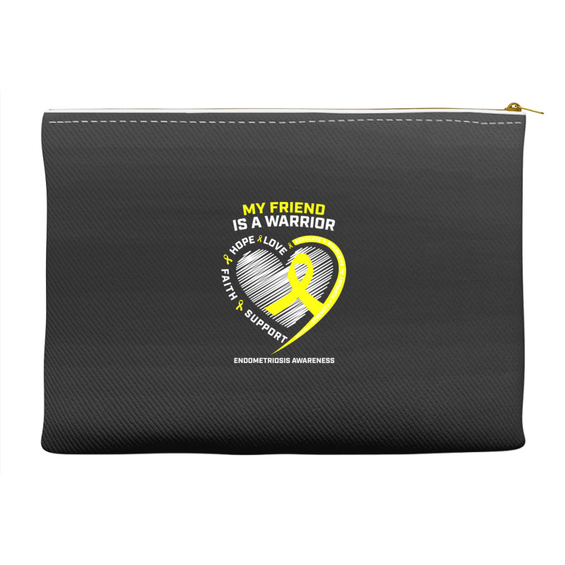 Women Men Yellow Endo Warrior Friend Endometriosis Awareness Accessory Pouches | Artistshot