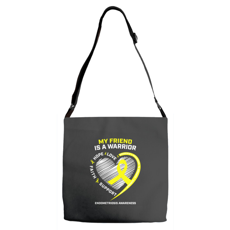 Women Men Yellow Endo Warrior Friend Endometriosis Awareness Adjustable Strap Totes | Artistshot