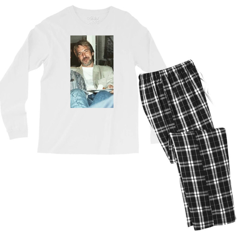 Alan Rickman Gift For Fans    Aesthetic Men's Long Sleeve Pajama Set | Artistshot