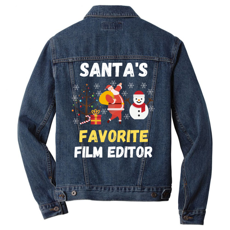 Santas Favorite Film Editor Classic Funny Tumblr Men Denim Jacket | Artistshot