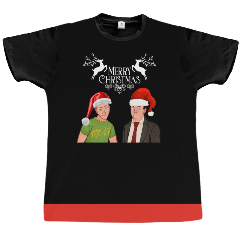 Peep Show Christmas Poster Green Graphic T-shirt | Artistshot