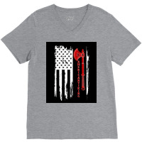 Vintage American Viking Usa Flag  Humor 70s V-neck Tee | Artistshot