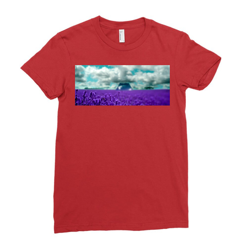 Utopia Purple Landscape Poster Ladies Fitted T-Shirt by pectolboevex | Artistshot