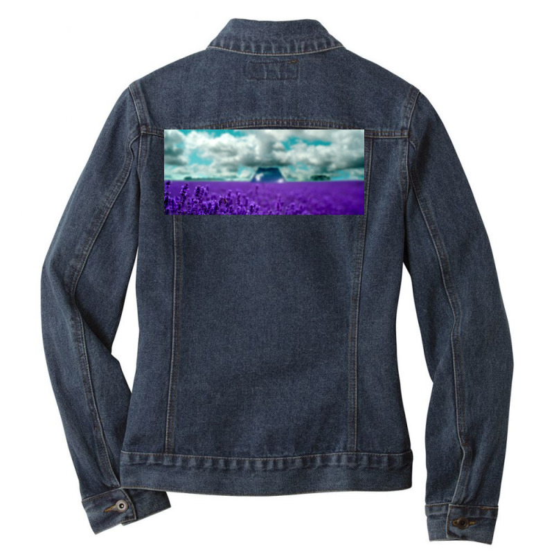 Utopia Purple Landscape Poster Ladies Denim Jacket by pectolboevex | Artistshot