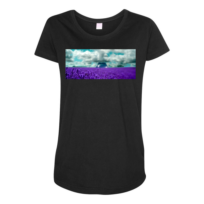 Utopia Purple Landscape Poster Maternity Scoop Neck T-shirt by pectolboevex | Artistshot