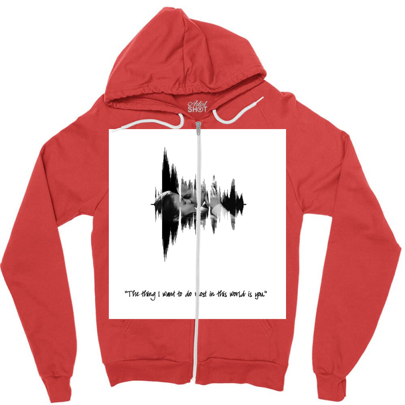 Wayhaught Sound Wave The Thing I Want To Do Most Is You Wynonna Earp Zipper Hoodie | Artistshot