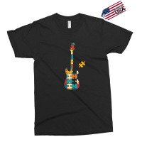 Retro Style Puzzle Sstyle Electric Guitar Silhouette Exclusive T-shirt | Artistshot