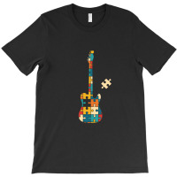 Retro Style Puzzle Tstyle Electric Guitar Silhouette T-shirt | Artistshot