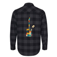 Retro Style Puzzle Tstyle Electric Guitar Silhouette Flannel Shirt | Artistshot