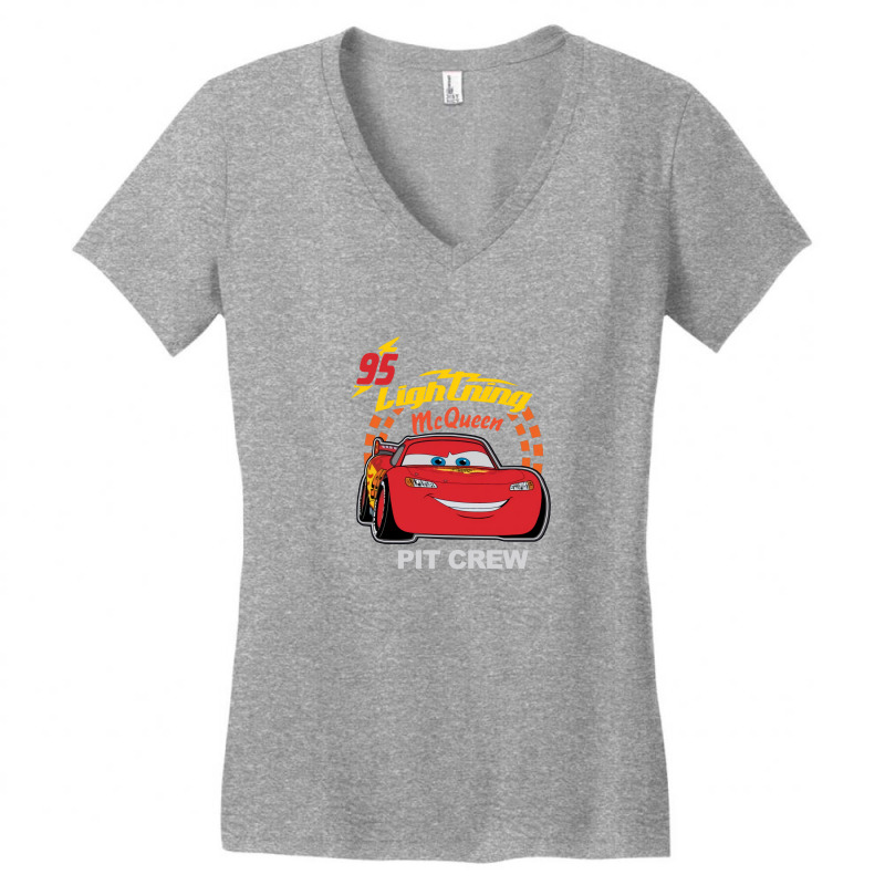 Newcars Lightning Mcqueen Women's V-Neck T-Shirt by ridomaga | Artistshot