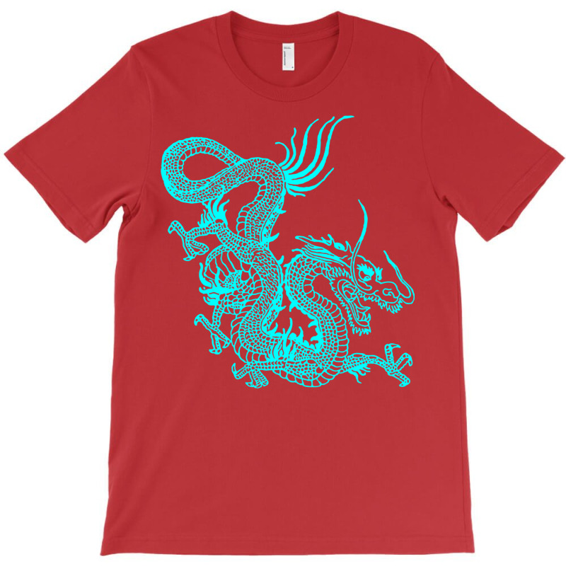 Turquoise Chinese Dragon T-Shirt by dobajagoldiiy | Artistshot