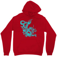 Turquoise Chinese Dragon Unisex Hoodie | Artistshot