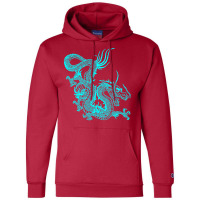 Turquoise Chinese Dragon Champion Hoodie | Artistshot