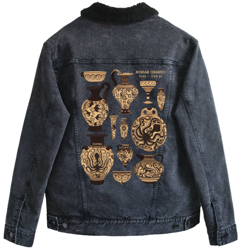 Late Minoan Ceramics Unisex Sherpa-Lined Denim Jacket by KristyReneSeaton | Artistshot