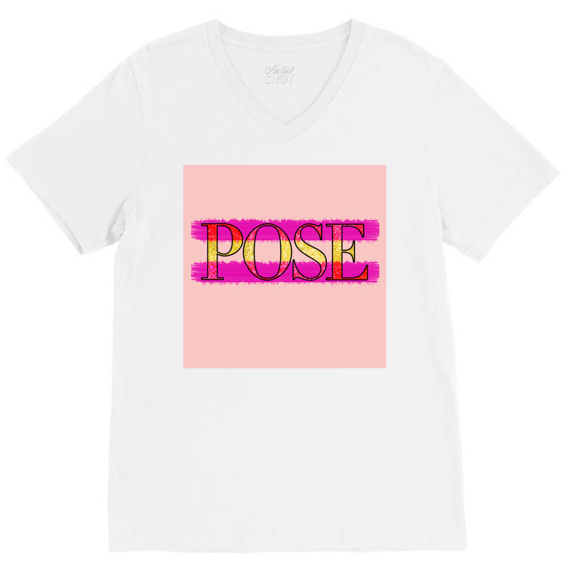 Pink And Pose Poster Green Cute V-Neck Tee by verriaharzi4 | Artistshot