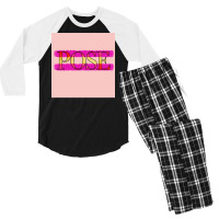 Pink And Pose Poster Green Cute Men's 3/4 Sleeve Pajama Set | Artistshot