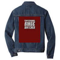 Professional Binge Watcher Poster Cute Men Denim Jacket | Artistshot